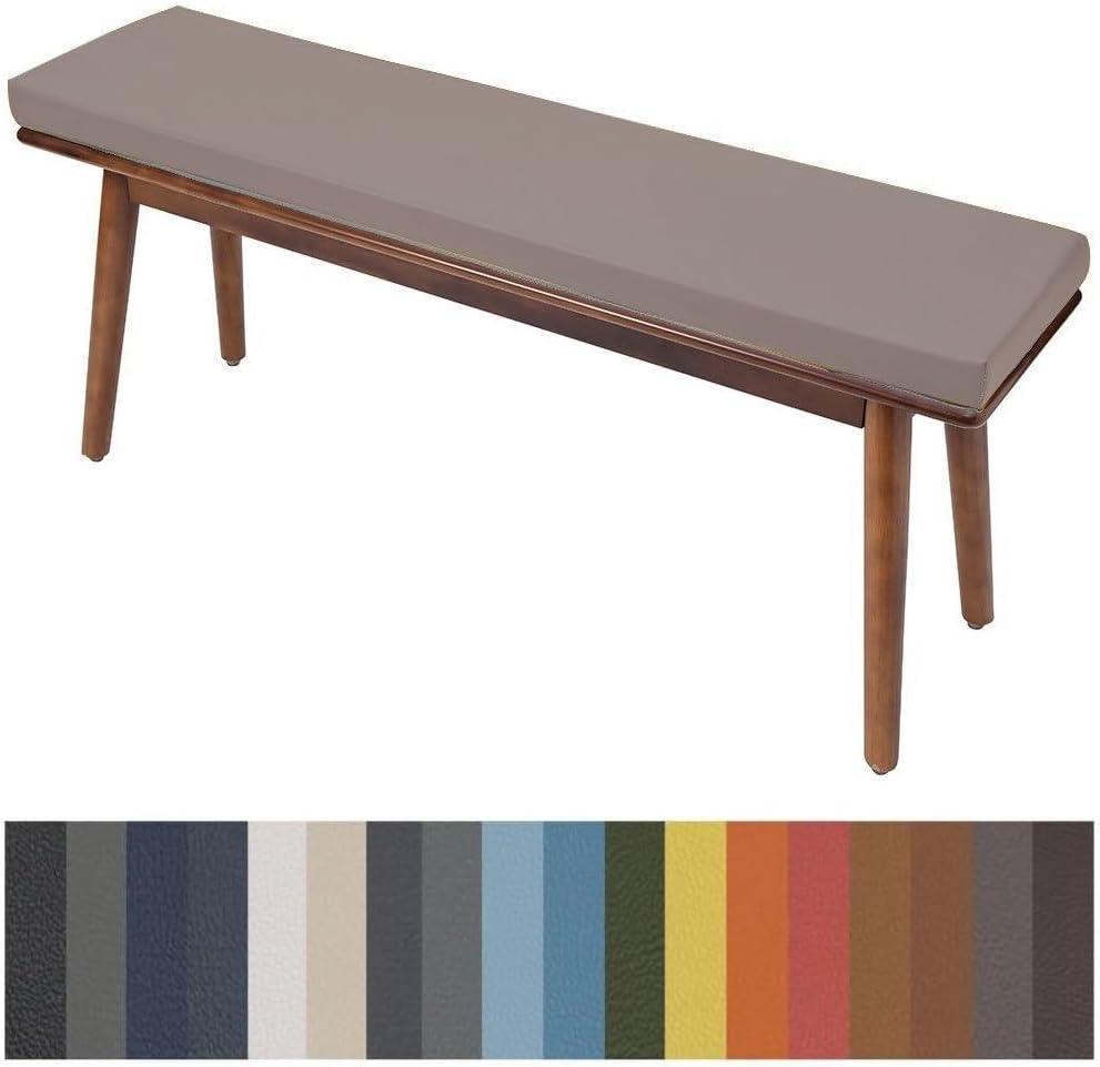 Outdoor Bench Cushions 60 x 18 x 2 Inches, Thick Waterproof Fade Resistant Patio Furniture Cushions, Non-Slip Bench Pad with Removable Cover and Ties for Garden Porch Swing Sofa Settee, Light Grey