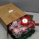 Suncalla 47 Pcs Christmas Chandelier Decor Set with 9 ft Garland Greenery with 280 Branches 21 Pcs Christmas Balls Ornaments Ribbons for Xmas Fireplace Staircase Indoor Outdoor Decor (Vivid)