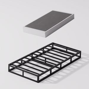 Bedsnus Twin XL Size Box Spring and Cover Set, 5 Inch Low Profile Metal BoxSpring, Heavy Duty Structure Mattress Foundation, Noise Free, Non-Slip, Easy Assembly