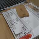 Rolanstar Corner Desk, 44.5" W x 34.5" H Small Computer Desk with Power Outlets, Gaming Desks with LED Lights, Triangle Corner Table with Keyboard Tray & Monitor Stand for Small Space, White