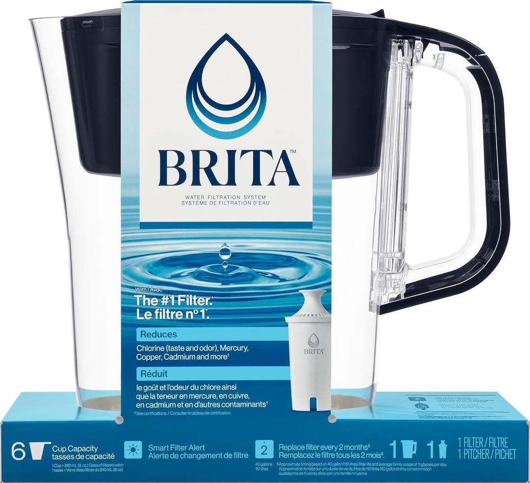 Brita Soho Black Pitcher Water Filtration System