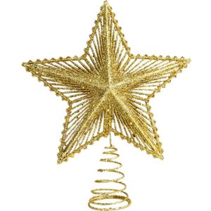 Christmas Tree Topper Star Hollow Out Treetop Xmas Gift DIY Christmas Tree Gold Sparkle Stars Ornaments Accessories