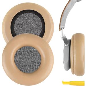 Geekria Replacement Ear Pads for Bang & Olufsen Beoplay H4/ H6/ H7/ H9/ H9i/ HX, Portal Headphones Ear Cushions, Repair Parts (Khaki/No Plastic Clip)