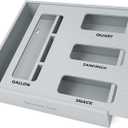 SpaceAid Bag Storage Organizer for Kitchen Drawer, Bamboo Organizer, Compatible with Gallon, Quart, Sandwich and Snack Variety Size Bag (1 Box 4 Slots), Gray