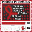 3 x Red Ribbon Week Bulletin Board Supplies Red Hand Drug Free Drugs Bulletin Board Decoration Drugs are a Trick Not a Treat Red Ribbon Week Banner Awareness for School Classroom Charity Event
