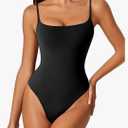 Avidlove Tank Top Bodysuit for Women Square Neck Double Lined Body Suits One Piece Thong Basic Summer Cami Tops. M