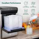 Gevi V2.0 Countertop Gemi Nugget Ice Maker with Viewing Window | Self-Cleaning Pebble Ice Machine | Open and Pour Water Refill | Stainless Steel Housing | 16.7''H Fits Under Wall