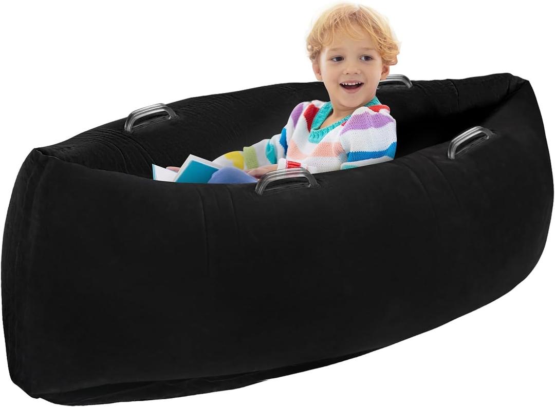Peapod Sensory Chair 60", Inflatable Autism Sensory Pod - Provide Sensory Relief Therapy for Children 3+ with Special Needs, Games and Reading Loungers, Includes Air Pump (Black)