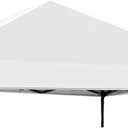8x8 Canopy Replacement Top Outdoor Tent only Silver Coated Cover with Ropes, Silver White