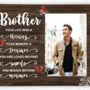 3 x Brother Memorial Wooden Picture Frame, In Loving Memory Remembrance Photo Frame Gifts for Brother, Bereavement Sympathy Wooden Frame for Loss of Brother, 4x6 inch Photo