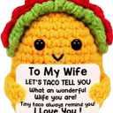 5 x Positive Crochet Taco Birthday Gifts for Women Men Handmade Mini Taco Emotional Inspirational Support Taco Valentines Gifts for Him Her Christmas Stocking Stuffers Pick Me Up Gift for Women