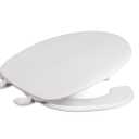 Centoco Elongated Toilet Seat, Light Duty Commercial or Residential, Open Front with Cover, Plastic, Made in the USA, DSAMAZ62-001, White