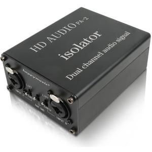 happymusic Professional Hum Eliminator XLR 1/4 inch, Dual Channel Ground Loop Isolator for Sound SystemEliminate The Noise generated by The pahse Difference Between Digital Signal and Analog Single