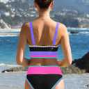 popvil High Waisted Bikini Sets for Women Tummy Control Swimsuits 3 Piece Bathing Suits Neon Swimwear with Skirt 2026 (Black, M)