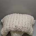 L'AGRATY Chunky Knit Blanket - Soft Chunky Throw 60x80 inches: 100% Hand Kintted Chenile Crochet Throw for Couch - Large Cable Knit Blanket for Home Decor (Ivory)