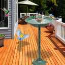 Bird Bath for Outside with Pedestal, Vintage Freestanding Garden Metal Birdbaths & Birdfeeder, Birdbaths Bowl Bird Baths for Outdoors Yard Garden Lawn Decor, Upgrade Dual-use Base (Dark Green)