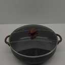 IMUSA USA Black 4.4Qt Stone Caldero with Woodlook Handles and Knob, 4.4 Quart