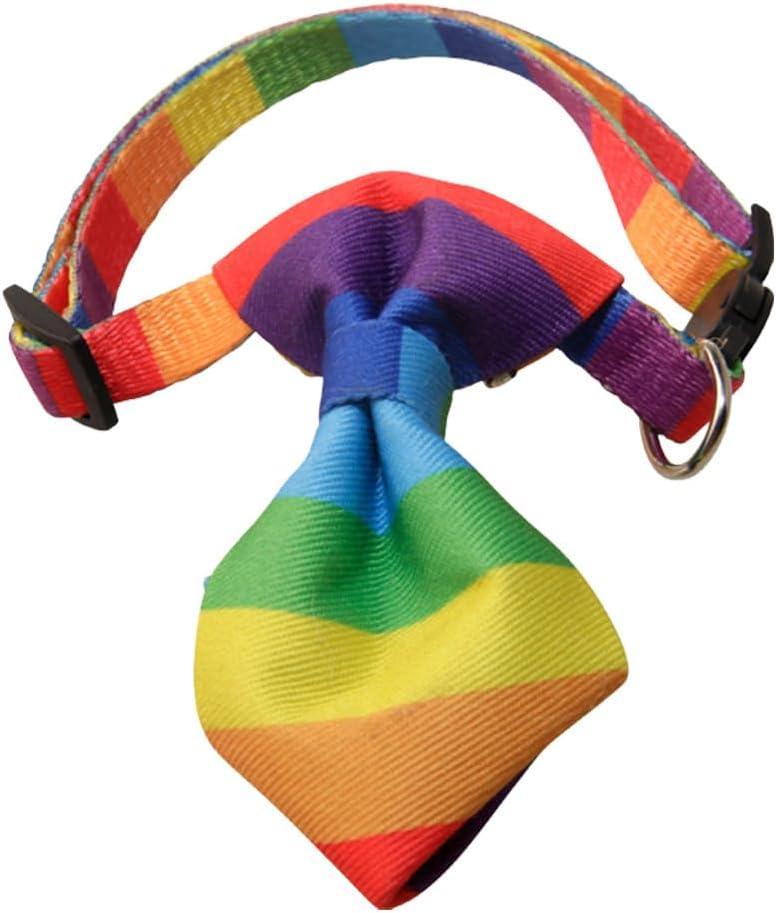 POPETPOP Rainbow Bow Tie Cat Collar Breakaway Safety Collar for Cats and Dogs Adjustable Pet Necklace for Daily Wear and Special Occasions