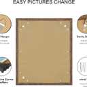 Hongkee 20x24 Frame Set of 2, Rustic Brown Wood Style - Display 16x20 Picture with Mat or 20 x 24 Poster without Mat, Wall Mounting Horizontal and Vertical