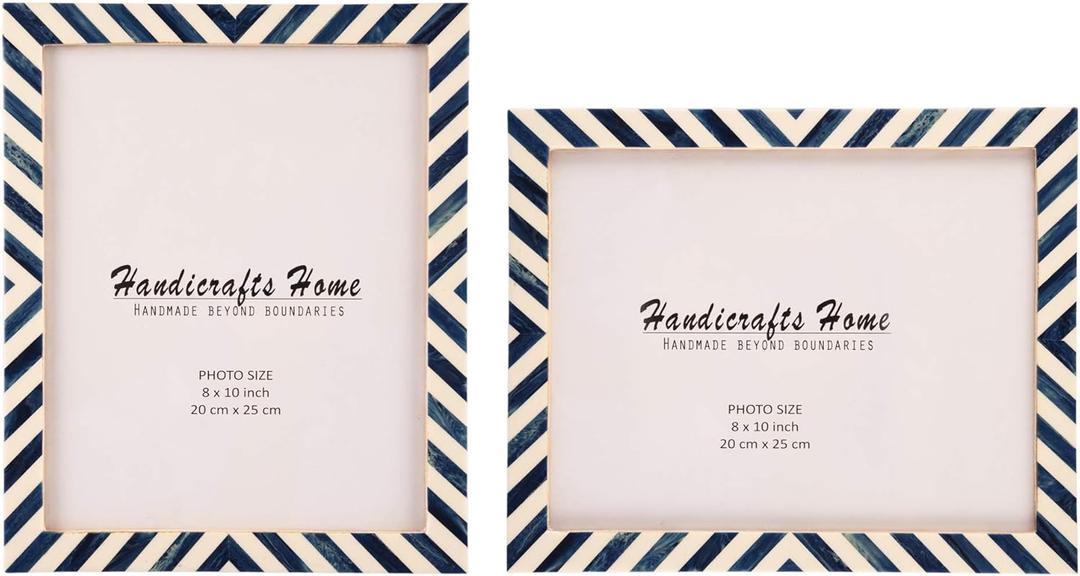 Handicrafts Home 8x10 Picture Frames Pack of 2 - Candy Cane Collection Handcrafted Photo Frames, Perfect for Wall & Tabletop Display, Ideal Home Decor Gift (Blueberry)