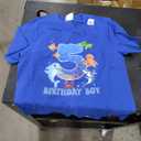 Kids 5th Birthday Boy Shark Ocean Theme Party 5 Years Old For Boy T-Shirt (Blue, Small)