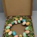 Easter Wreath, 18" Macaron Colored Eggs and Berries Door Wreath, Easter Wreaths for Front Door Decorations for The Home Party, Farmhouse Spring Door Wall Window Decor