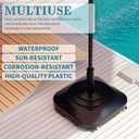 Umbrella Base, Heavy Duty Patio Umbrella Stand with 5 Wheels, Max 100lb Fillable Mobile Outdoor Base, Pole Holder 2 Knobs, UV Resistant and Windproof Design for Patio, Deck, Poolside, Lawn(19 in)
