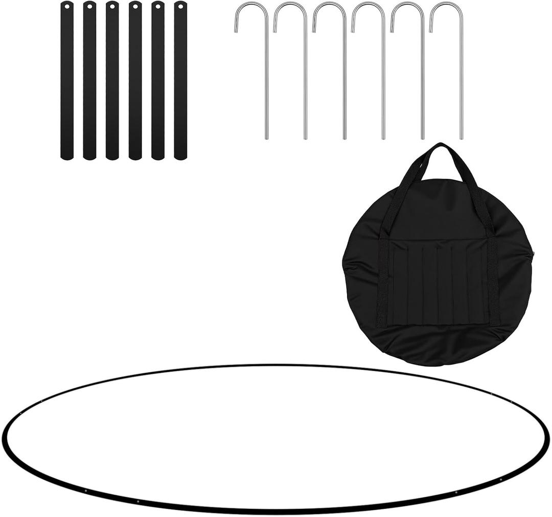 VioraWhite Portable Lacrosse Crease,Regulation Size Portable Lacrosse Goal, Weather Crease with Weights, Stakes and Carry Bag