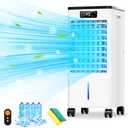Portable Air Conditioners, 3-IN-1 Evaporative Swamp Cooler, Windowless Air Conditioner, 4 Modes & 3 Speeds, 12H Timer, Child Lock, Smart Remote & Touch Control, Portable Ac Unit for Bedroom, Indoor