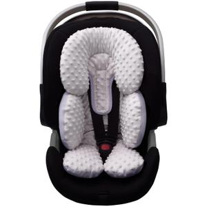 Pro Goleem Infant Car Seat Head Neck Body Support, Ultra-Soft Minky and Microfiber Newborn Car Seat Insert, Perfect for Car Seat, Stroller, 2-in-1 Reversible, for Boys and Girls, Gray