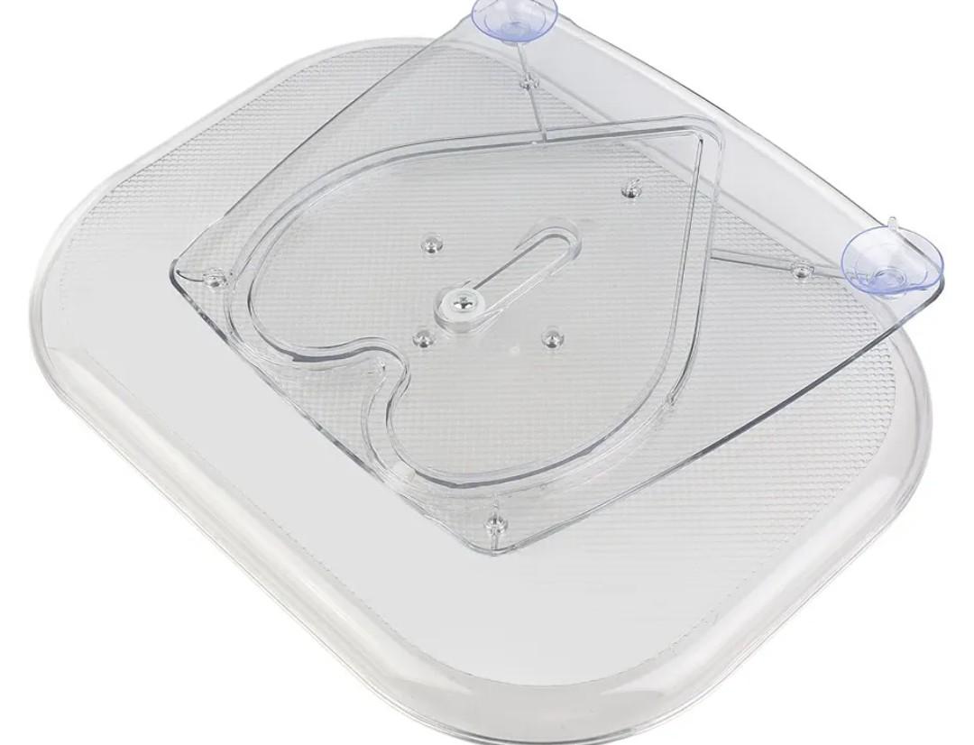 Zerodis Lazy Susans Organizer, Clear Rectangular Turntable Condiment Rack Rotating Refrigerator Organizer for Cabinet Table Pantry Kitchen (Large)