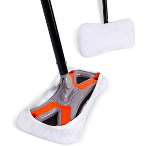 Dust Cleaning Sweeper Mopping - Orange and Grey Durable Mop Set - Lightweight - Great for Kitchen, Home, Garage and Office - Hardwood Tile Laminate Floor Cleaner - Removable Slipper