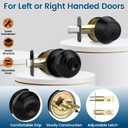 AEEKEL Exterior Door Knob with Lock and Key, 3 Pack Keyed Alike Entry Door Knob for Front Door Lock Set, Matte Black Exterior Door Knob and Single Cylinder Deadbolt Set