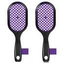 Vented Detangling Hair Brush - 2 Pack Detangler Hairbrush for Effortless Tangle Removal - Ultra-Soft Bristles -For Natural Curly Straight Wet Dry Damaged Hair for Women Men Kids (Purple+Purple)