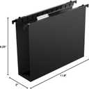 Shutex Extra Capacity Plastic Hanging File Folders,12 Pack Reinforced Hang Folders,Heavy Duty 2 Inch Expansion,Plastic Filing Cabinet Folders,Letter Size,Designed for Bulk Files, Medical Charts,Black