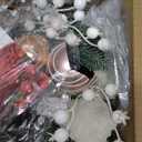 20" Christmas Wreath with Lights, Christmas Wreaths for Front Door with Bow Balls Ribbon Berries & Pine Cones Xmas Wreaths for Front Door Wall Home Outdoor Decor (1 Pcs)