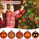 2.36" Orange Christmas Balls Ornaments 25 Pcs Shatterproof Christmas Ornaments Set Halloween Balls Ornaments Orange Ornament for Xmas Tree Holiday Party
