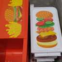 Restaurant Play Food Set Toy, 40+ PCS Fast Food Playset with Potato Cutter, Simulated Frying Effect & Lights, Order, Card & Drink Station, Interactive Role Play Toy Easter Birthday Gift for Boys Girls