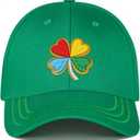 2 x St Patrick's Day Hat for Men Women, Adjustable Embroidered Shamrock Baseball Cap, Green Irish Trucker Hat (Colorful&gold)