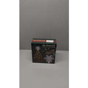 Christmas Tree Topper Lighted with LED Rotating Silver Snowflake Projector, 3D Hollow Glitter Lighted Snow Tree Topper for Xmas New Year Party Holiday Christmas Decorations