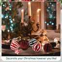 12 Pcs Christmas Paper Honeycomb Ornaments for Tree, 3D Glitter Edge Honeycomb Hanging Decorations Foldable Christmas Ornaments Lanterns for Xmas Tree Holiday New Year Party Decor (Chic)