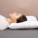 Pozino Flat Thin Pillows for Sleeping - King Size 1 Pack Slim Bed Pillows for Side Back Stomach Sleepers,2.5 inch Height Ultra Low Pillows,Down Alternative Filling (White)