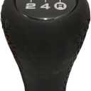 VBT Universal 5-Speed Leather Shift Knob with Boot Cover in Black - Fits Most Manual Transmission Cars (3.63" L x 1.86" W x 1.12" H)