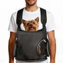 YUDODO Dog Front Backpack Carrier 5-15 lbs, Soft Breathable Pet Front Facing Carrier with Adjustable Straps, Multi-Pocket Design, for Small Dogs & Cats (Black)