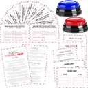 Halloscume Bridal Shower Friendly Feud Game with 2 Answer Buzzers, Wedding Feud Cards for Family Game Night Fun Trivia Quiz for Bachelorette Party Family Guests Bridemaids