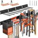 Garage Storage, Ultimate Wall-Mounted Garage Organizer for Men 64Inch, Heavy Duty 550lbs Tool Rack with Adjustable Metal Hooks Yard, Shed & Workshop Storage for Tools, Bikes, Snowboards Gift (64IN Alloy Steel, Black)