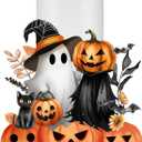 Halloween Decor Paper Towel Holder, Black Ghost Towels Paper Holder for Kitchen Countertop, Fall Party Decoration Paper Stand Dispenser Holders Pumpkins Steady Roll Holder for Fall Holiday