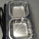 Heated Cat Bowl for Outdoor Cats in Winter, 56 OZ Heated Water Food Bowl with Raised Brackets to Protect Pet's Neck, Outdoor Heated Pet Bowl with 2 Stainless Steel Bowl, No Frozen Water or Food (Gray)