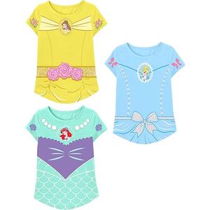 Disney Princess Girls T-Shirt (Sets) Jasmine Ariel Tiana Snow White Belle Rapunzel Cinderella Mulan Aurora Moana Clothes 4T
