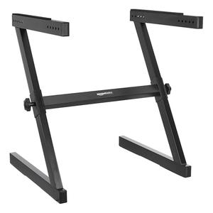 Amazon Basics Fixed Height Keyboard and Piano Stand, Z-Shape, Black, For Compact Space, Carpet Stability & More Legroom